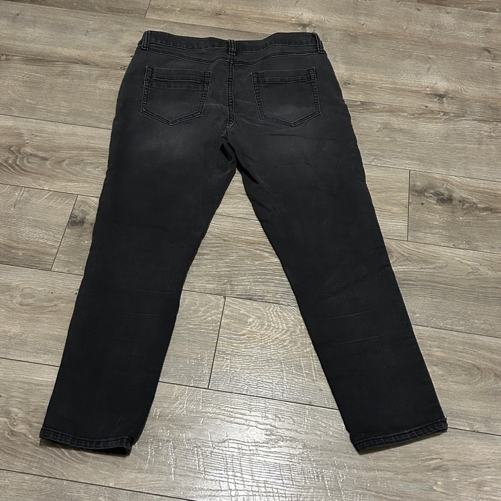 Libby Edelman Black Straight Leg Jeans with Sequin Trim - Picture 11 of 13